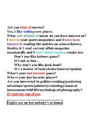 English Worksheet:  hobbies