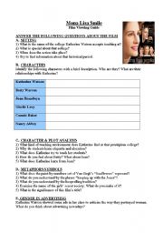 English Worksheet: Mona Lisa Smile