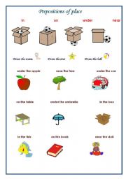 English Worksheet: Preposition of place