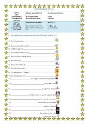 English Worksheet: CONDITIONALS TYPE 0 & 1