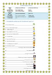 English Worksheet: CONDITIONALS TYPE 0 & 1