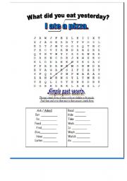 English worksheet: simple past tense