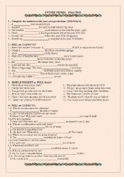 English Worksheet: FUTURE PRACTICE