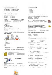 English Worksheet: beginner quiz