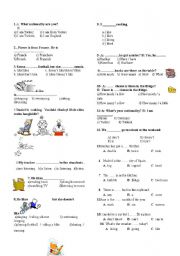 English Worksheet: beginner quiz