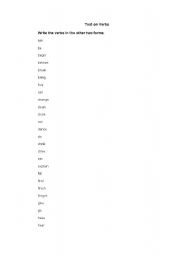 English Worksheet: Test on irregular verbs