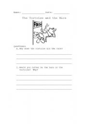 English worksheet: The Tortoise and The Hare