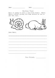 English Worksheet: Hare races the Snail