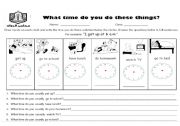English Worksheet: using the clock