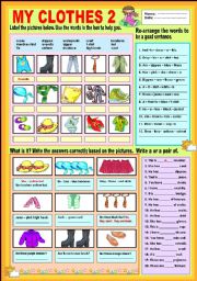 English Worksheet: My clothes 2