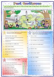 English Worksheet: Past Continuous: What was happening in the park?