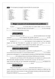 Major Causes of environmental problems