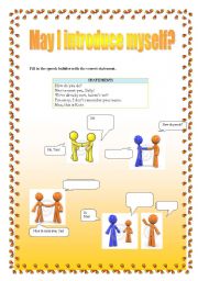 English Worksheet: May I introduce myself
