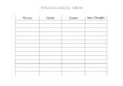 English worksheet: Poetry Brainstorming