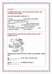 English worksheet: PRESENT SIMPLE -PRESENT CONTINUOUS