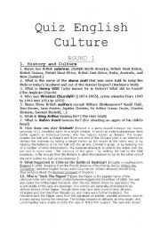 English Worksheet: Quiz English Culture