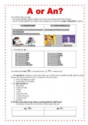 English Worksheet: Indefinite and definite articles