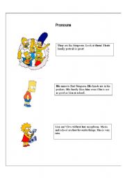 English worksheet: The Simpsons (Pronouns)