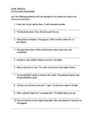 English Worksheet: LITTLE MISS SUNSHINE  -  LINK WORDS