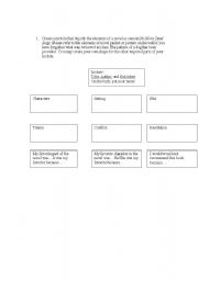 English worksheet: No More Dead Dogs Elements of Novel Mobile