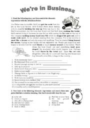 English Worksheet: Were in Business