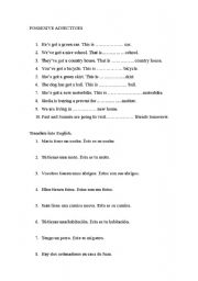 English Worksheet: Possesive  adjectives