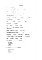 English worksheet: TENSES