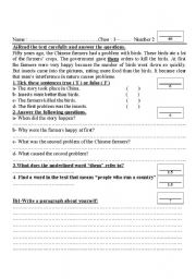 English worksheet: test