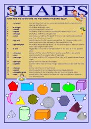 English Worksheet: Shapes