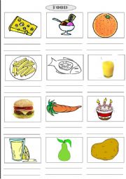 English Worksheet: food lesson to fill 2
