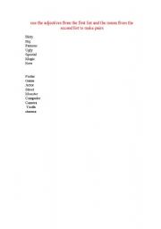 English worksheet: adjectives