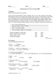 English Worksheet: Reading,grammar,writing