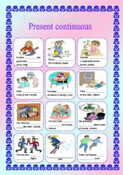 English Worksheet: Present continuous (editable with key)