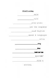 English worksheet: Crazy Writing