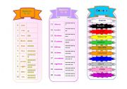 English Worksheet: Bookmarks (numbers, colours)