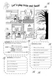 English Worksheet: HOUSE  - Parts of the house - B&W