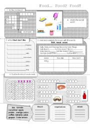 Food FULLY-editable worksheet