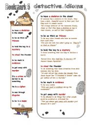 DETECTIVE IDIOMS Bookmark