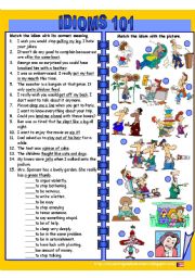 English Worksheet: Idioms 101