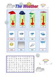 English Worksheet: THE WEATHER (1/6)