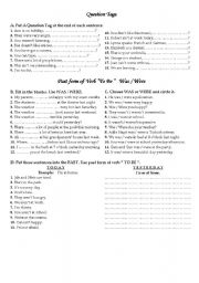 English Worksheet: question tags