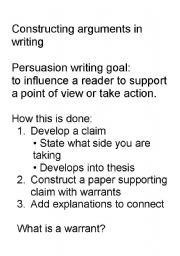 English Worksheet: Persuasive Writing