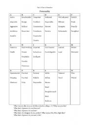 English Worksheet: Personality