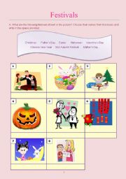 English Worksheet: Festivals (including Chinese festivals) Page1 of 2