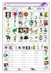 English Worksheet: ADJECTIVES/ ANTONYMS