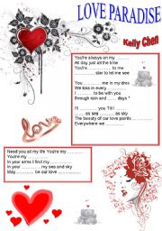 English Worksheet: love paradise