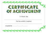 Certificate of Achievement