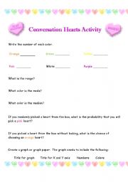 English Worksheet: Conversation Hearts