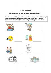 English Worksheet: Daily routines