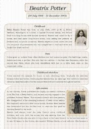 English Worksheet: Beatrix Potter - The Tale of Peter Rabbit (text for my PPpresentation)